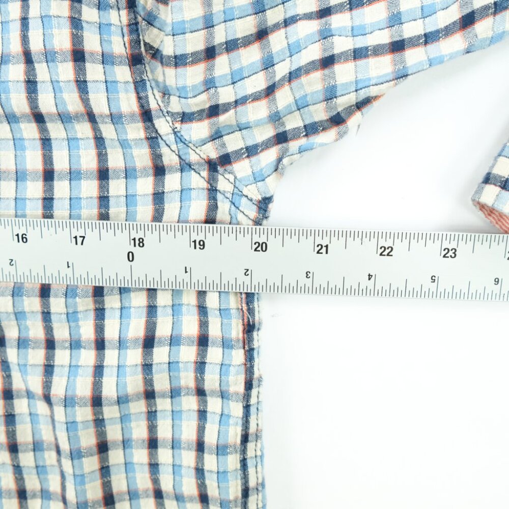 Carbon 2 Cobalt Mens Textured Plaid Button front Long Sleeve Shirt Size Small - Picture 5 of 6